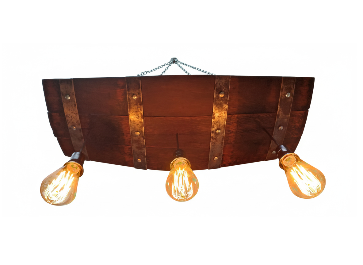 Unikatni luster od starog hrastovog bureta - Black Oak - Slika 7