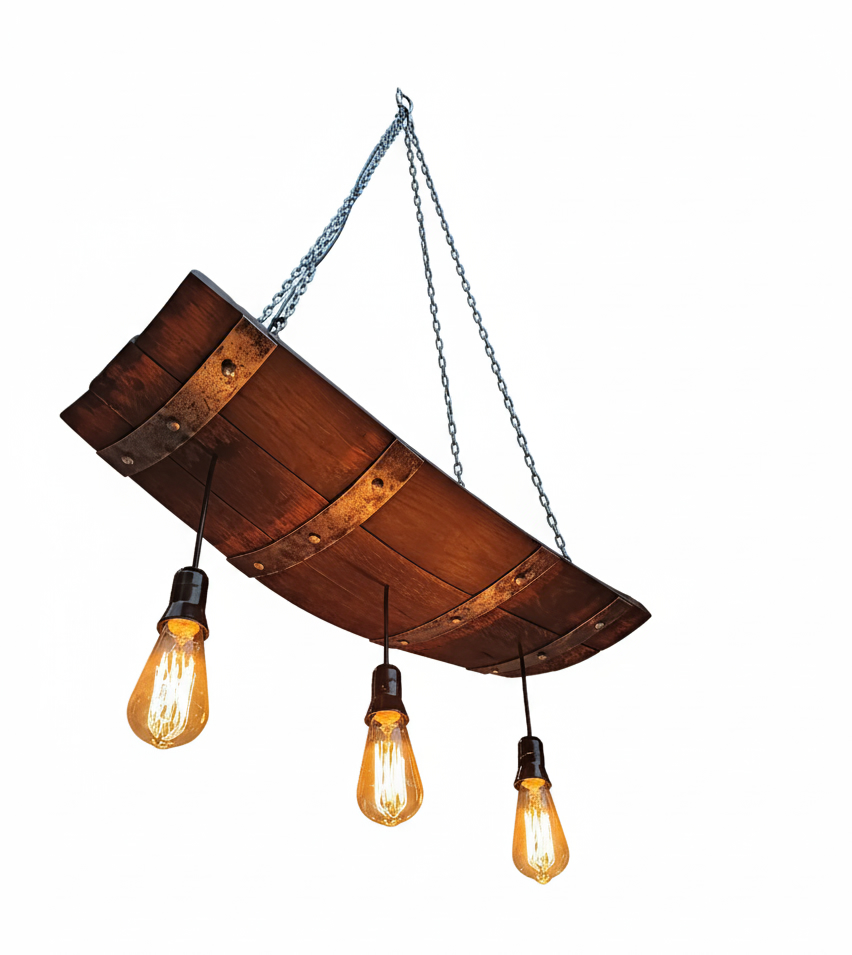 Unikatni luster od starog hrastovog bureta - Black Oak