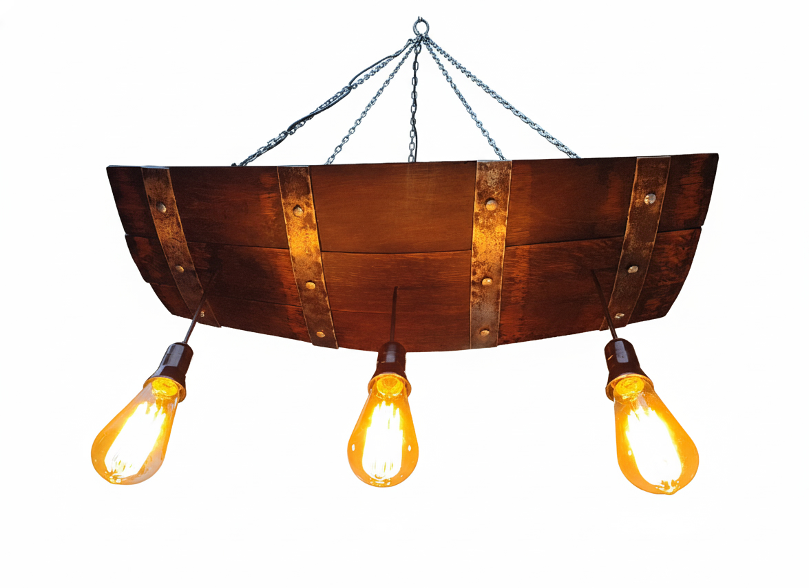 Unikatni luster od starog hrastovog bureta - Black Oak - Slika 2