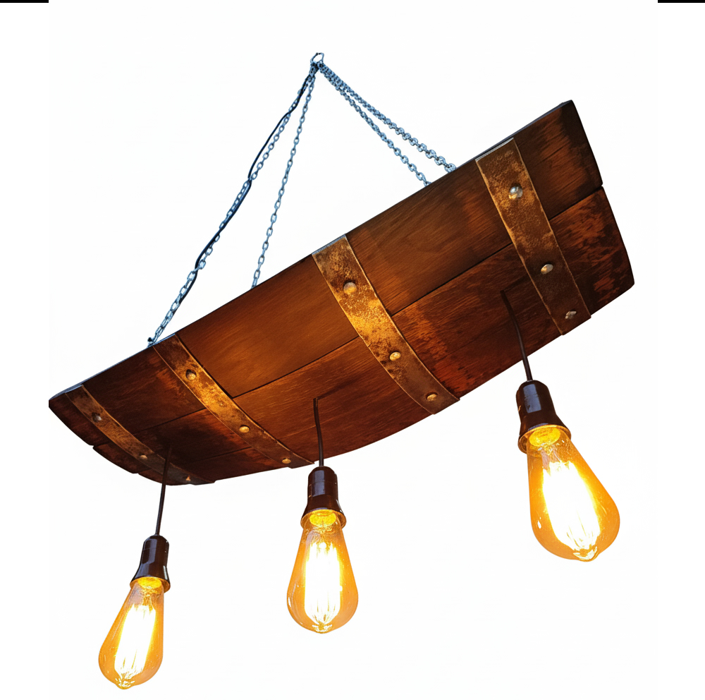 Unikatni luster od starog hrastovog bureta - Black Oak - Slika 5