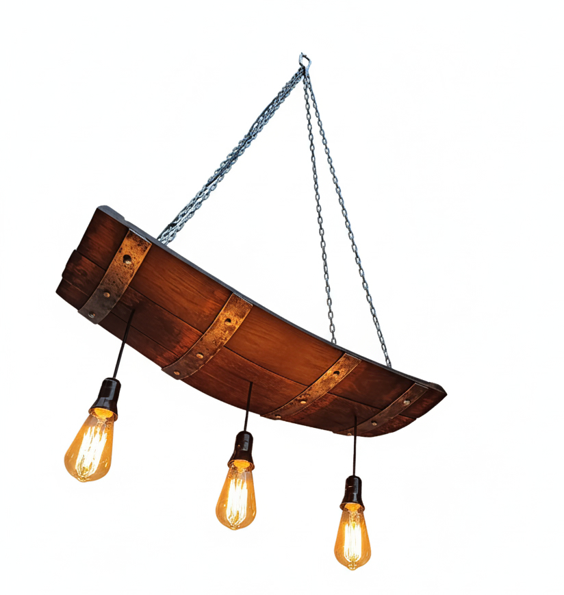 Unikatni luster od starog hrastovog bureta - Black Oak - Slika 6